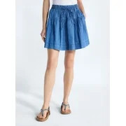Free Assembly Women's Tiered Denim Mini Skirt, Sizes XS-XXL | Walmart (US)