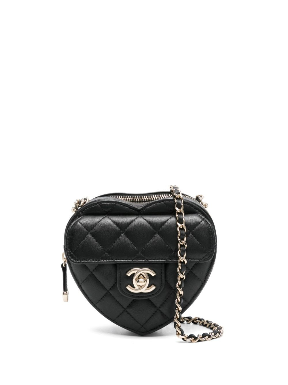 CHANEL Pre-Owned 2022 mini Heart cross body bag - Black | Farfetch Global