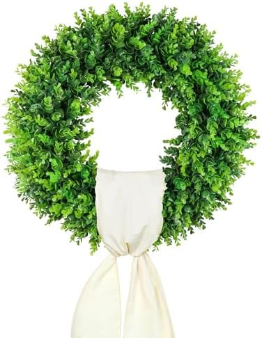 DDHS 20'' Boxwood Wreaths Front Door Artificial Spring Wreath. Wreaths for Front Door Farmhouse W... | Amazon (US)