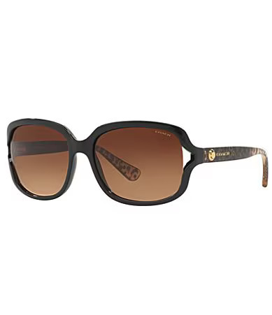 COACH Women's 0HC8169 57mm Gradient Square Sunglasses - Black/Tortoise | Dillard's