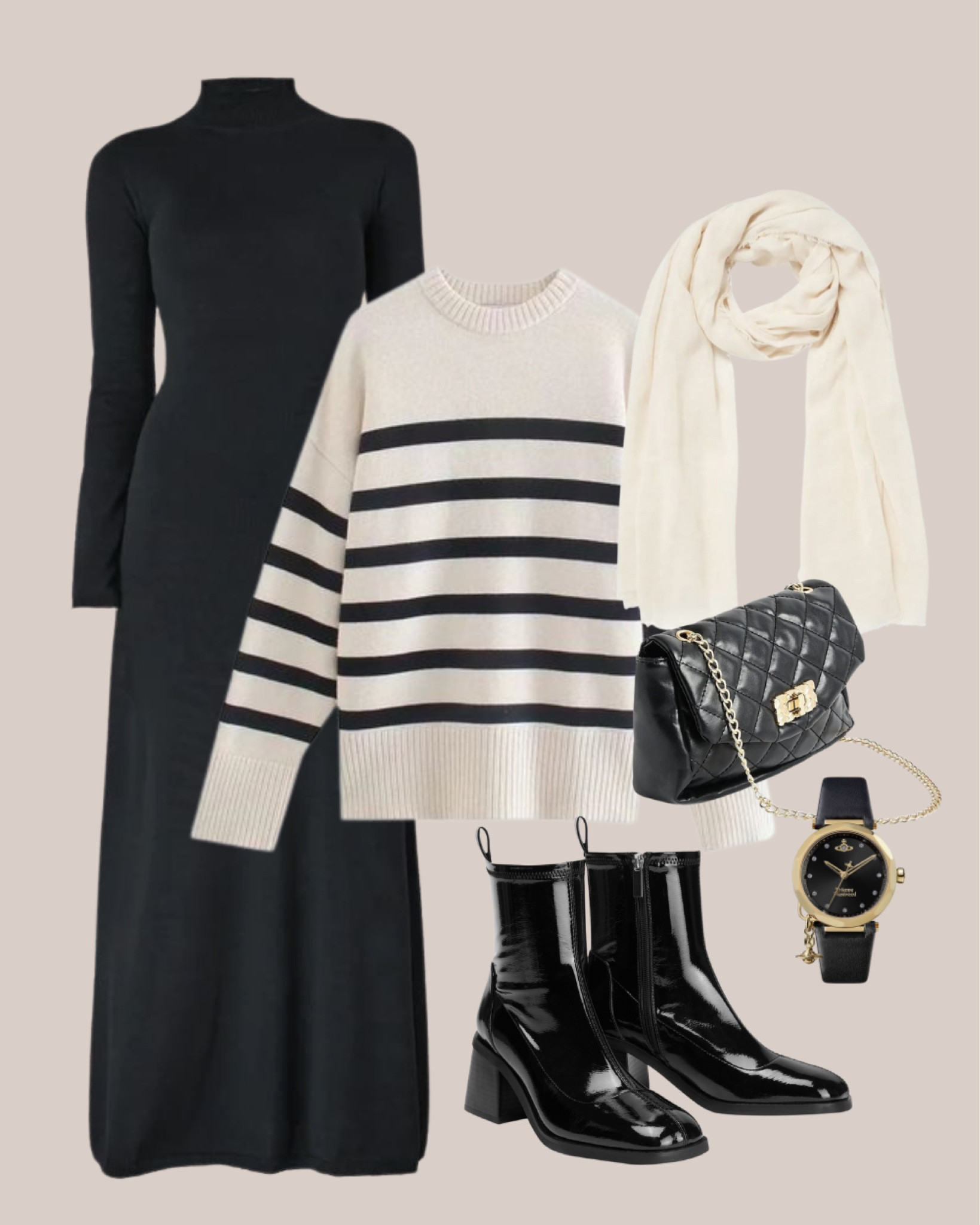 Modest and stylish hijab outfit with this layering matching style for the fall season with classic and cozy look