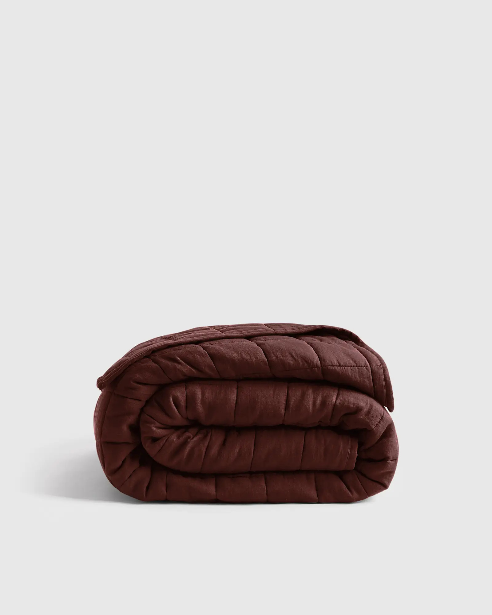 Linen Quilt | Quince in Burgundy | Quince