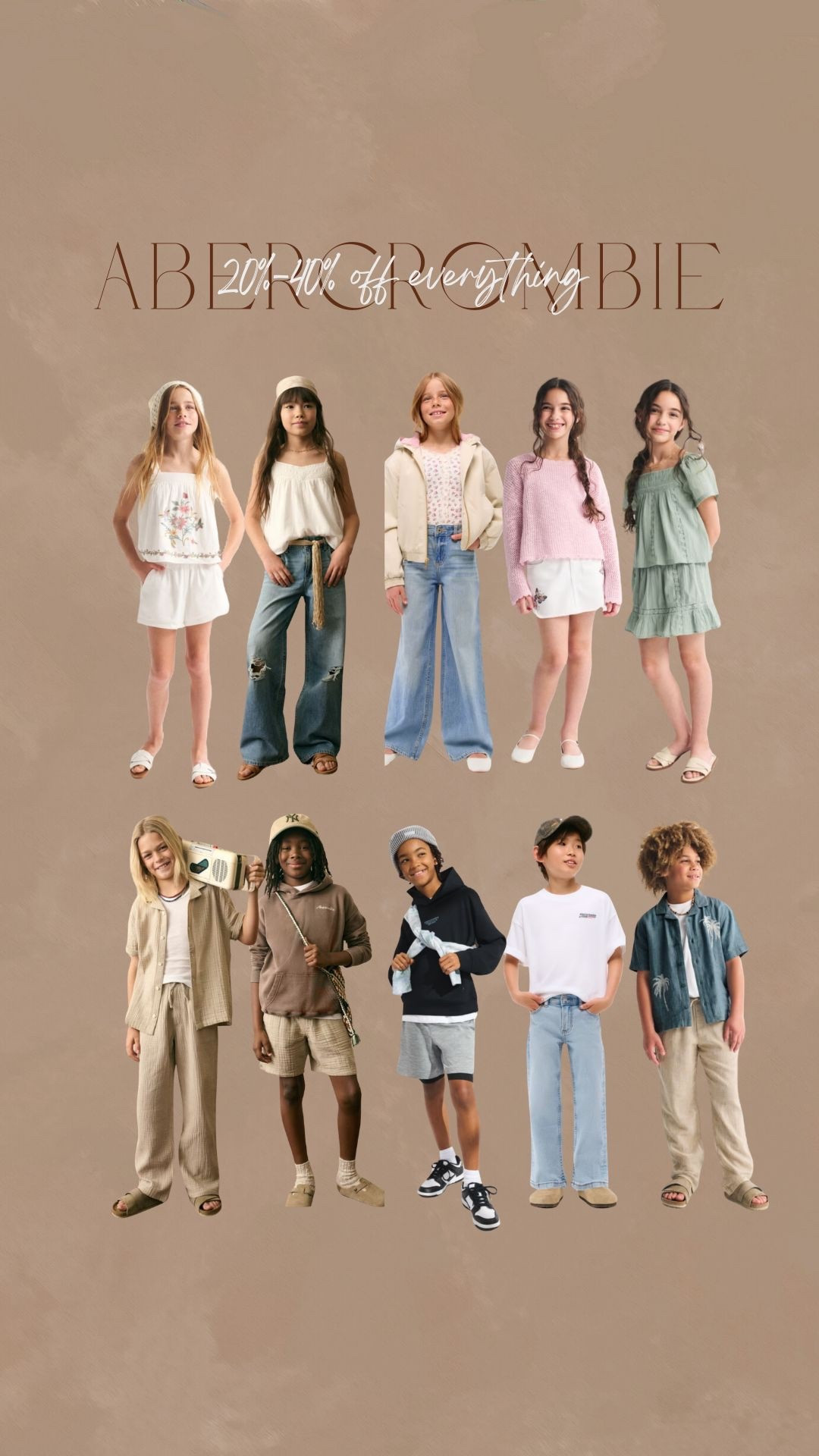 Abercrombie closet sale! 20%-40% off sale!Stackable code: SUITEAF for an extra 15% off!