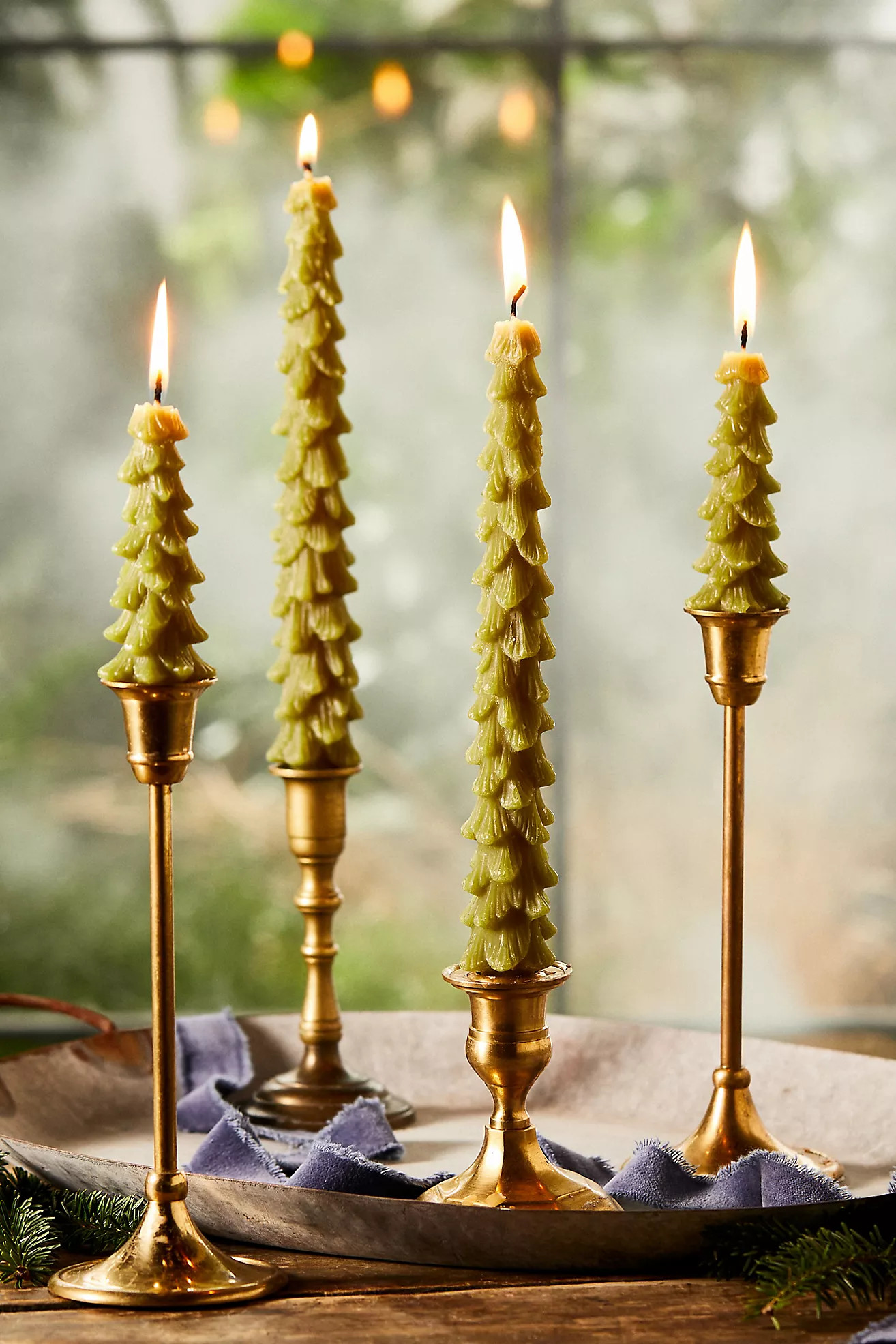 Tree Unscented Taper Candles, Set of 2 | Anthropologie (US)