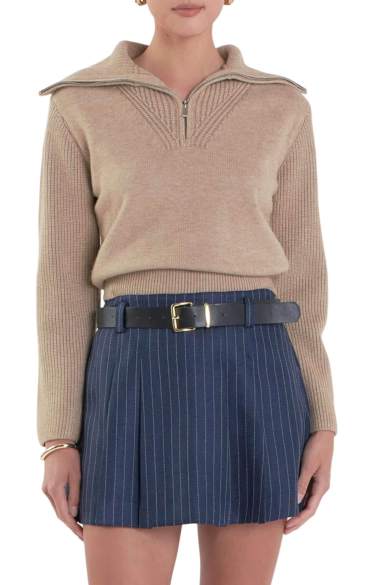 English Factory Platter Collar Quarter-Zip Sweater | Nordstrom | Nordstrom