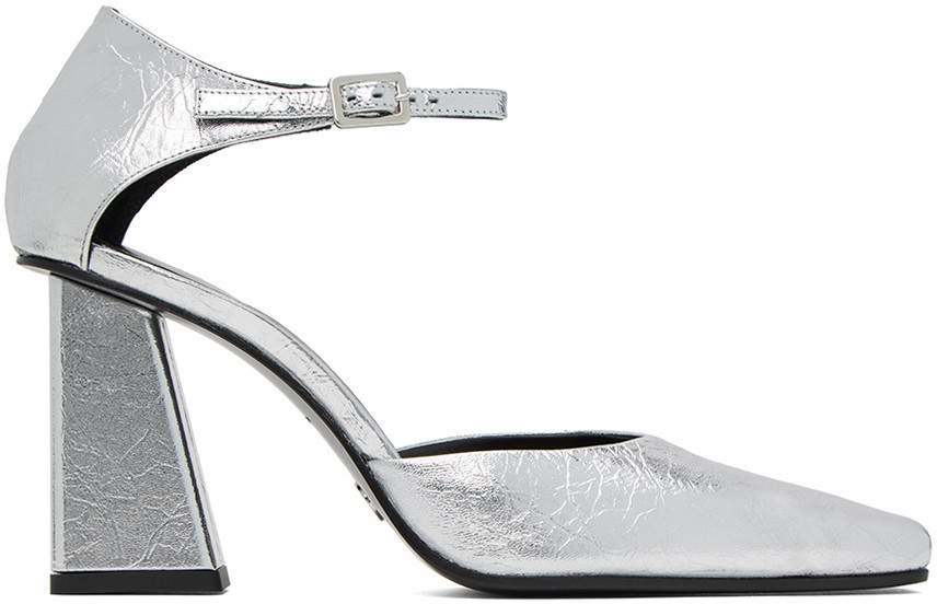Proenza Schouler Silver Quad Ankle Strap Pumps | SSENSE