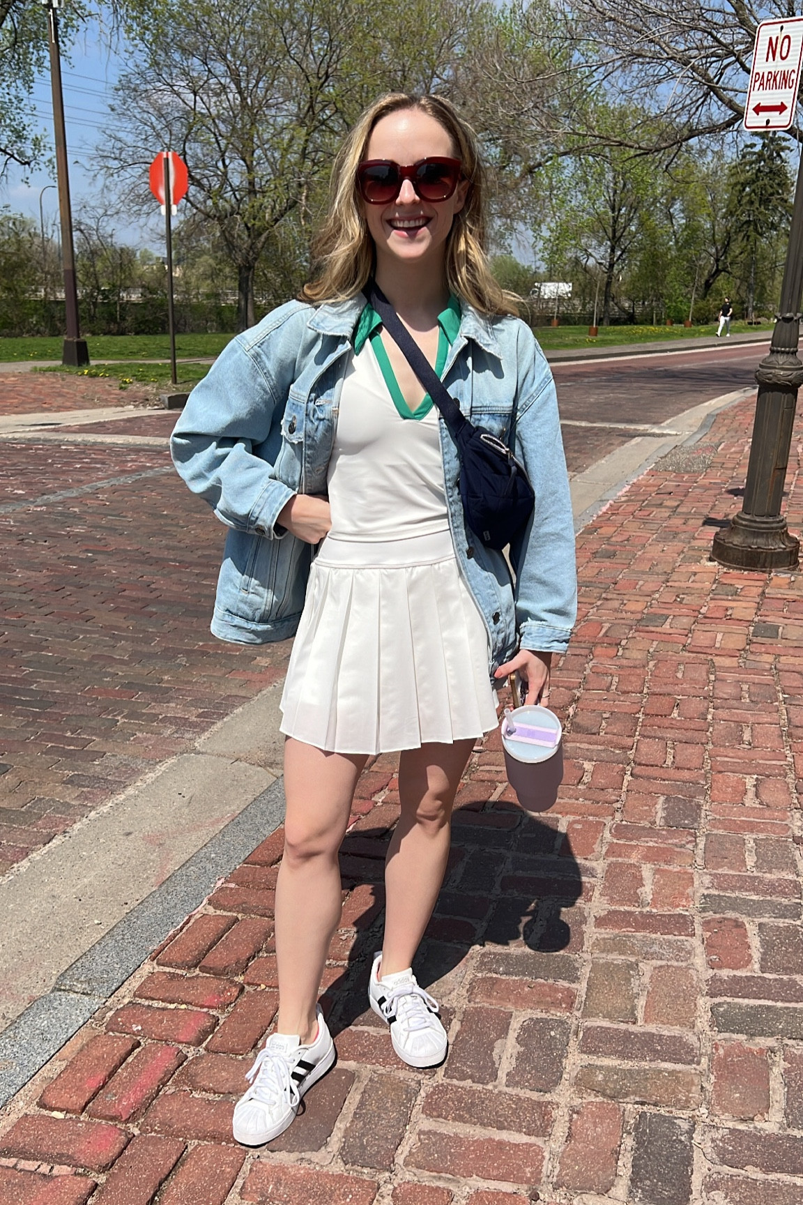 Casual outfit of the day 
Small built in bra top
XS denim jacket
XS skort 


#LTKSeasonal #LTKfit #LTKstyletip