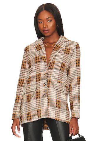 MORE TO COME Romy Oversized Blazer in Brown Multi from Revolve.com | Revolve Clothing (Global)