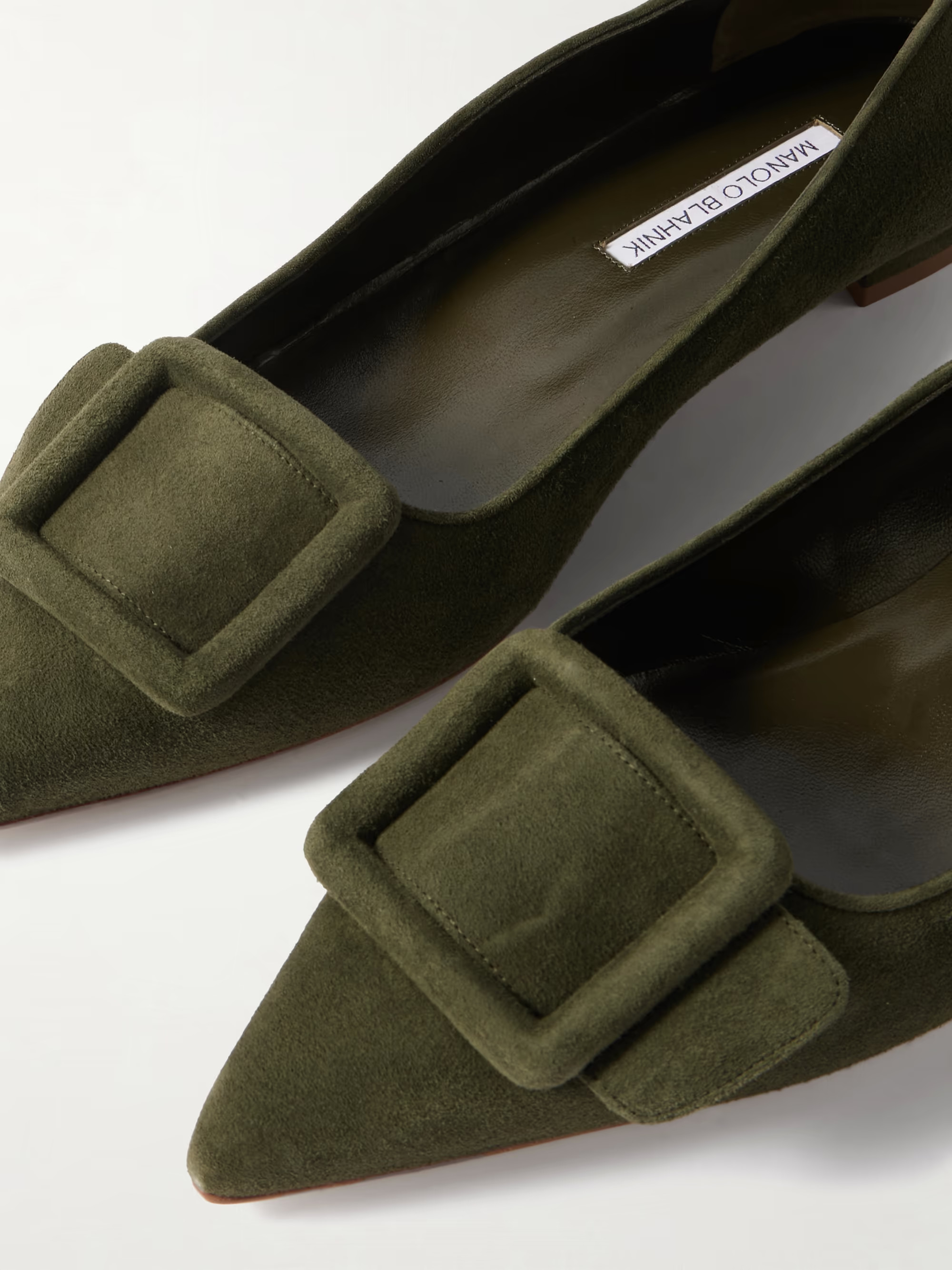 Maysale buckled suede point-toe flats | NET-A-PORTER (US)