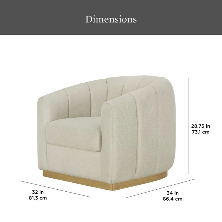 Better Homes & Gardens Lillian Accent Swivel Chair, Cream Linen - Walmart.com | Walmart (US)