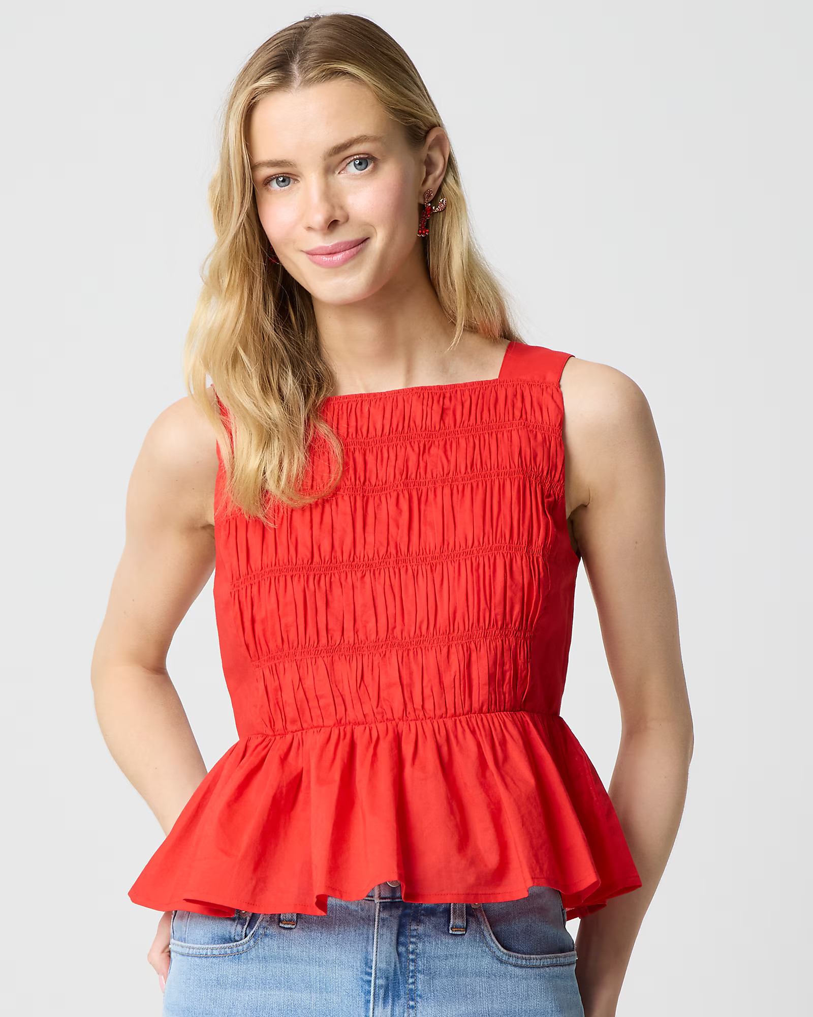 Smocked peplum top | J.Crew Factory