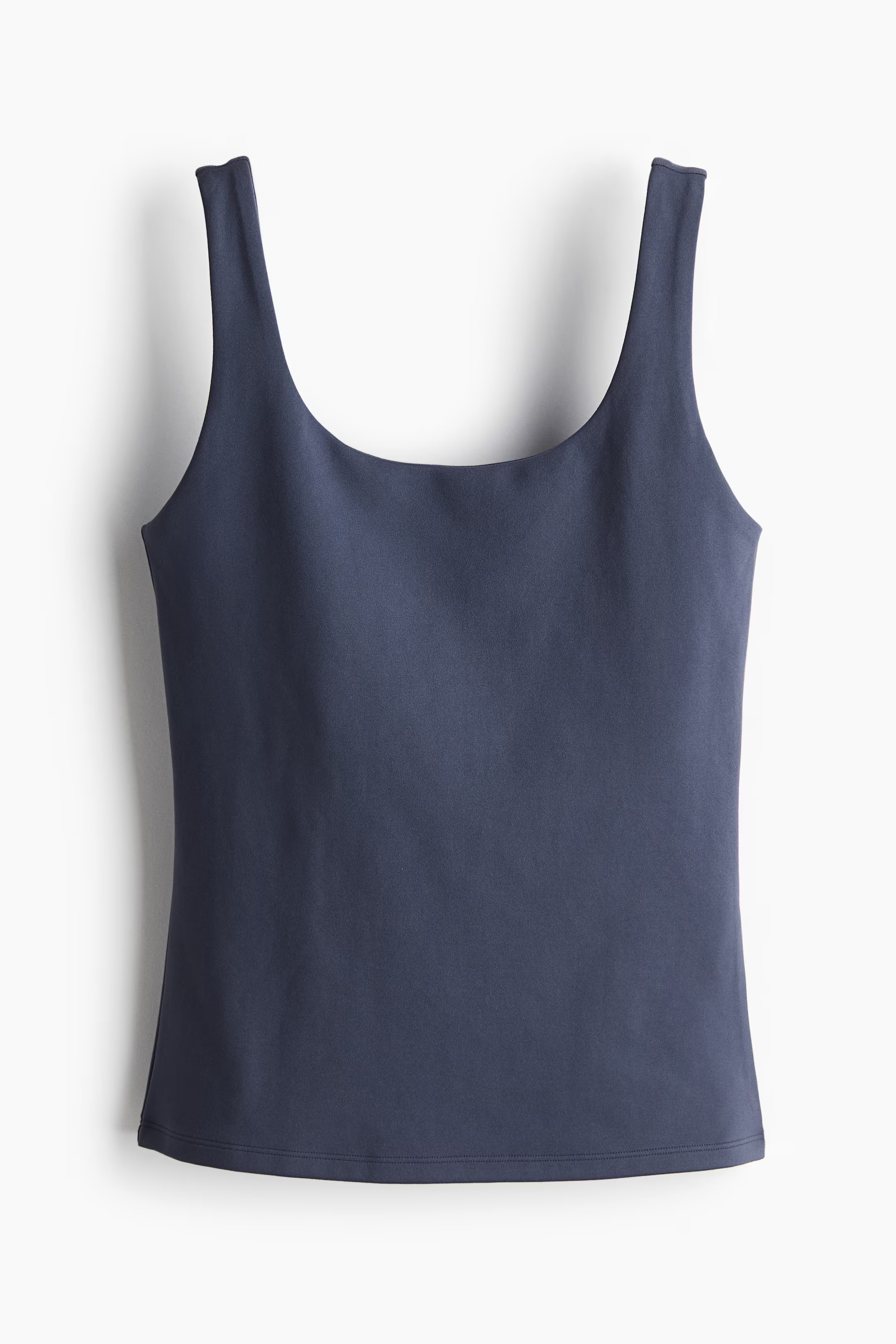 Sports vest top in SoftMove™ - Deep neckline - Sleeveless - Pigeon blue - Ladies | H&M GB | H&M (UK, MY, IN, SG, PH, TW, HK)