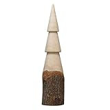 3" Round x 13-3/4"H Carved Wood Tree w/ Bark Base, Natural | Amazon (US)