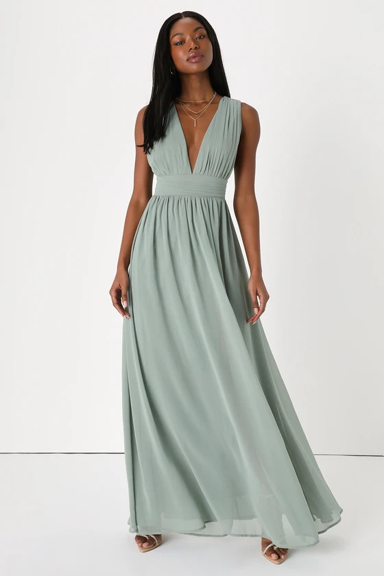Heavenly Hues Sage Brush Maxi Dress | Lulus (US)