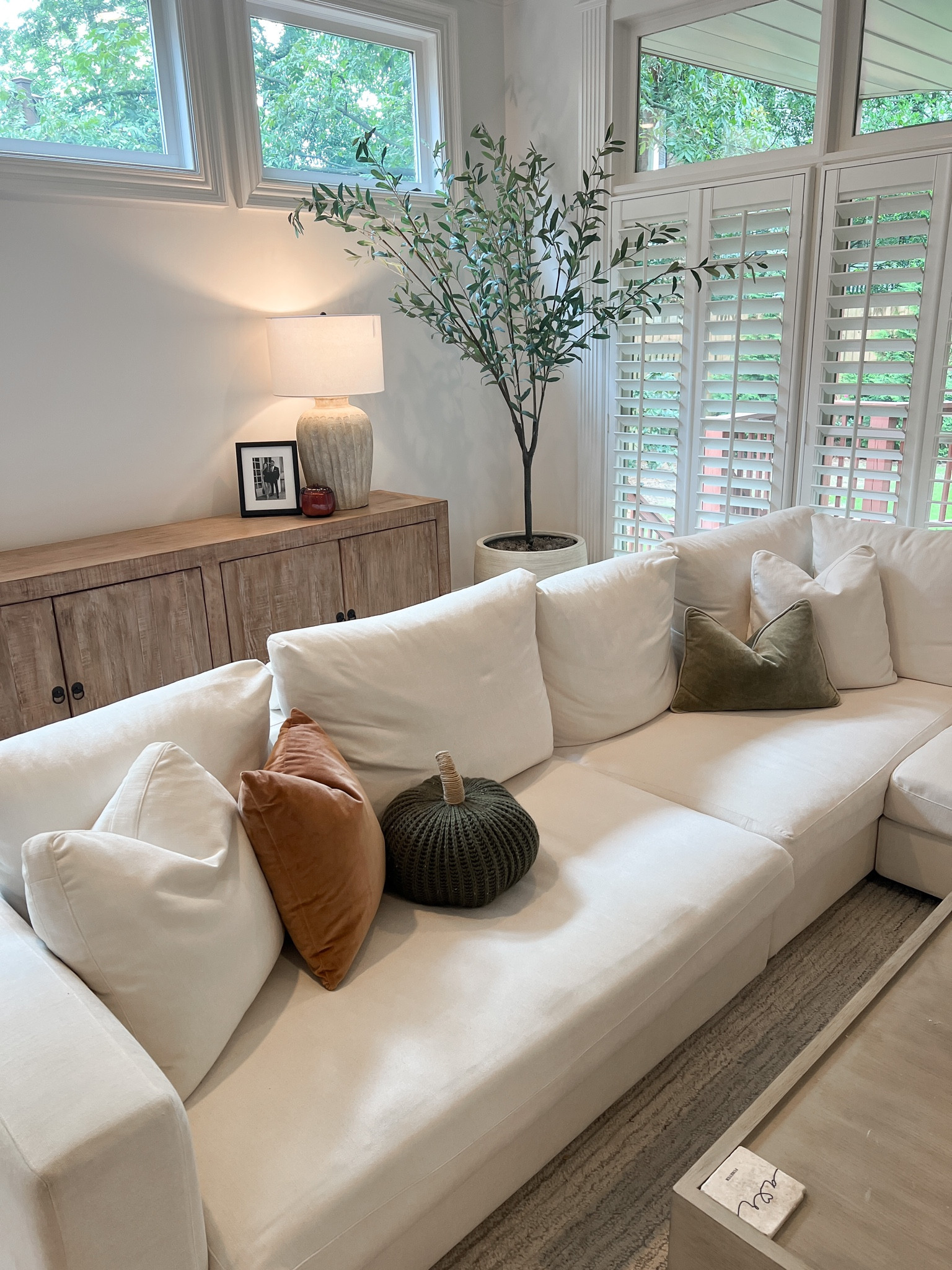 Fall decor refresh in my living room. Still lots to do but I love the pops of fall colors. #fall #decor #homedecor #pumpkinpillow 

#LTKSeasonal #LTKhome #LTKunder50