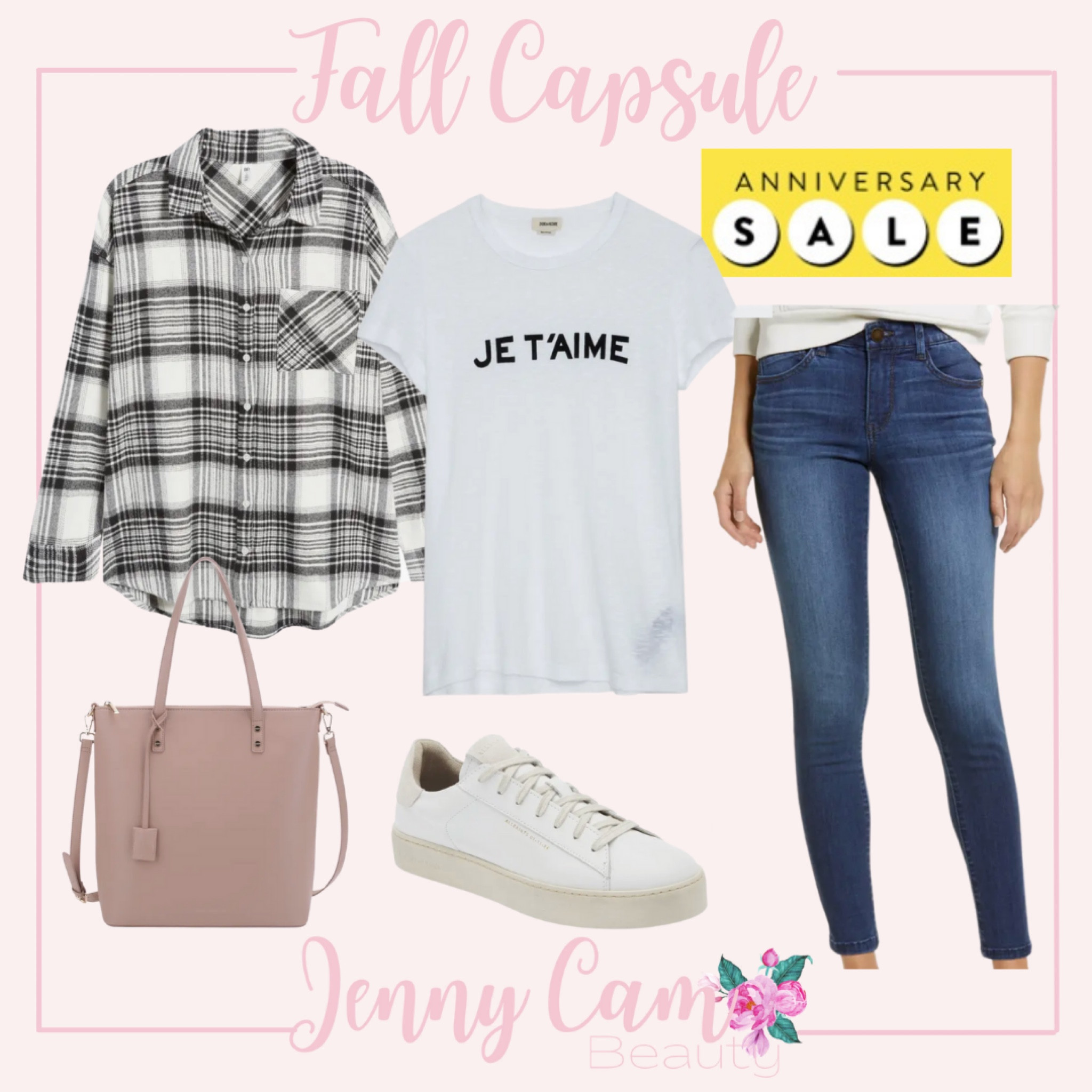 #nsale fall capsule wardrobe white tee flannel plaid top jeans sneakers

#LTKxNSale #LTKsalealert #LTKstyletip