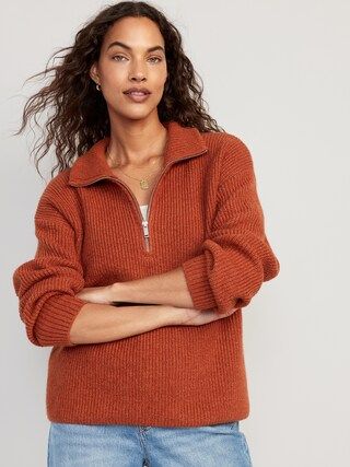 1/2-Zip Shaker-Stitch Pullover for Women | Old Navy (CA)