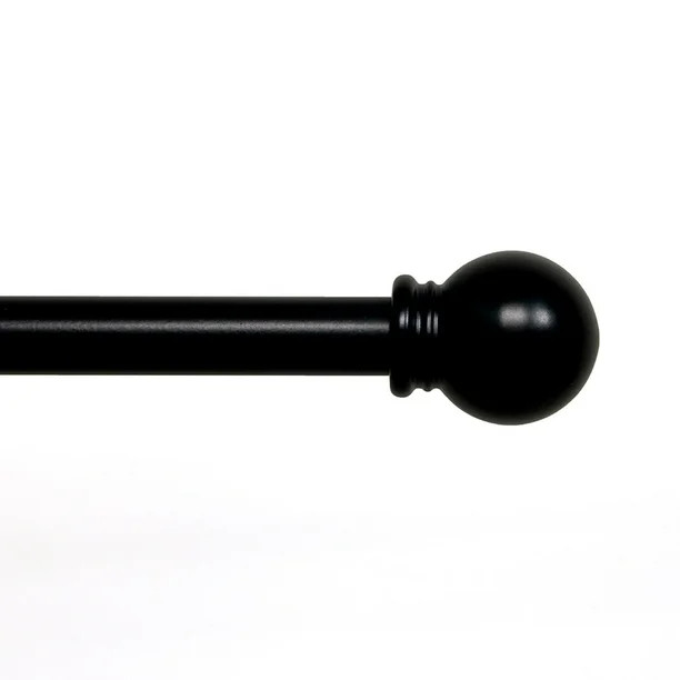 Mainstays 5/8 Inch Black Ball, 48 to 84 " Width, Single Curtain Rod Set | Walmart (US)
