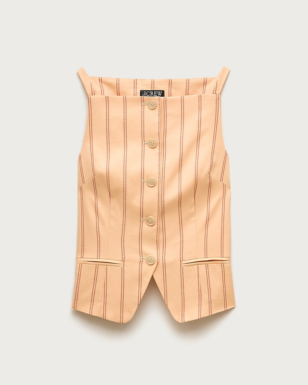 Button-up cutaway tank top in striped Gramercy linen blend | J. Crew US