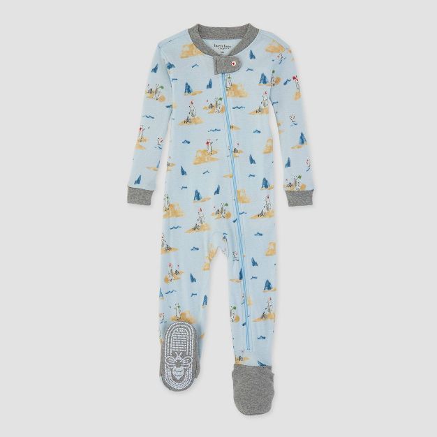 Burt's Bees Baby® Baby Snowball Fight Organic Cotton Footed Pajama - Light Blue | Target