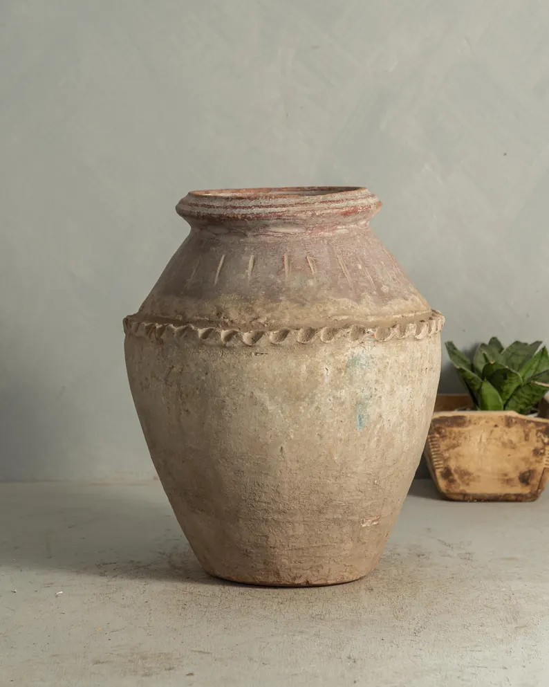 Vintage Turkish Olive Jar Antique Vessel Rustic Pottery {T2} (free Shipping) - Etsy | Etsy (US)