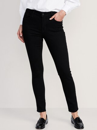 Mid-Rise Pop Icon Black-Wash Skinny Jeans for Women | Old Navy (US)