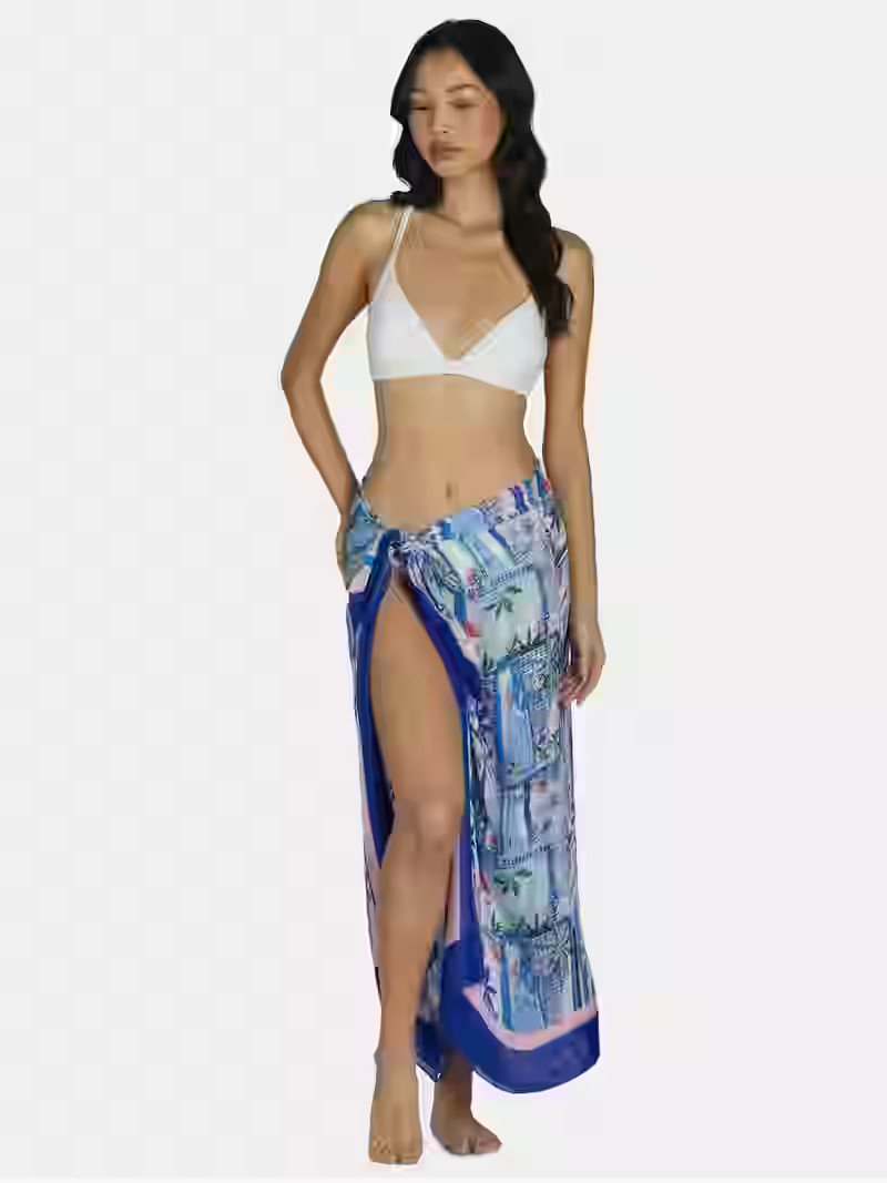 Time and Tru Women's Print Pareo, One Size, Paradise Blue | Walmart (US)