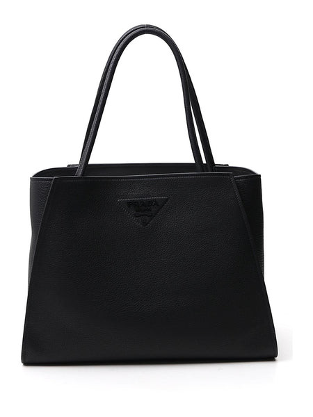 Prada Logo Plaque Tote Bag | Cettire Global