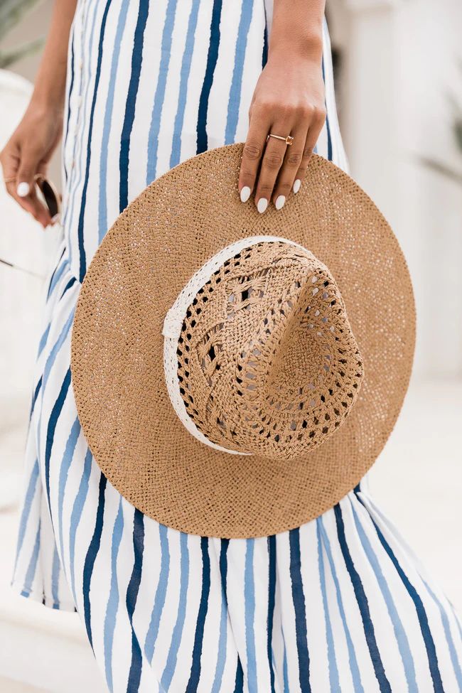 Sounds Of Summer Ivory Band Straw Tan Hat FINAL SALE | The Pink Lily Boutique