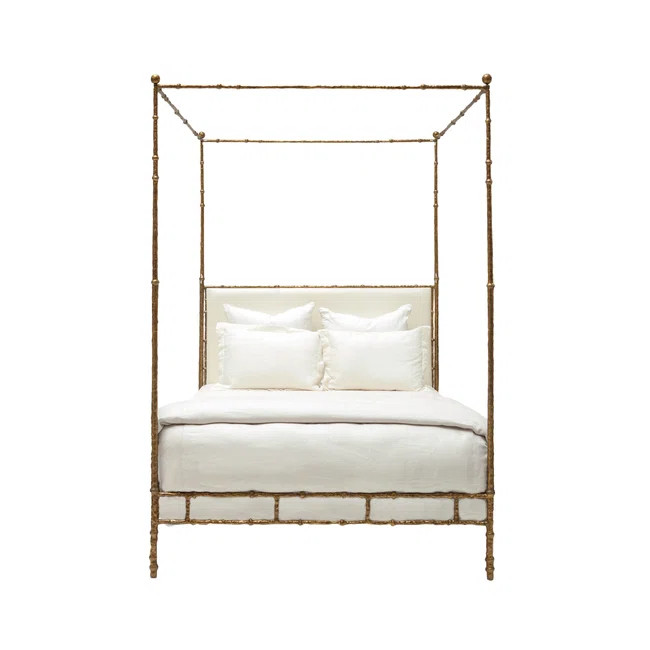 Diego Eastern King Upholstered Canopy Bed | Perigold