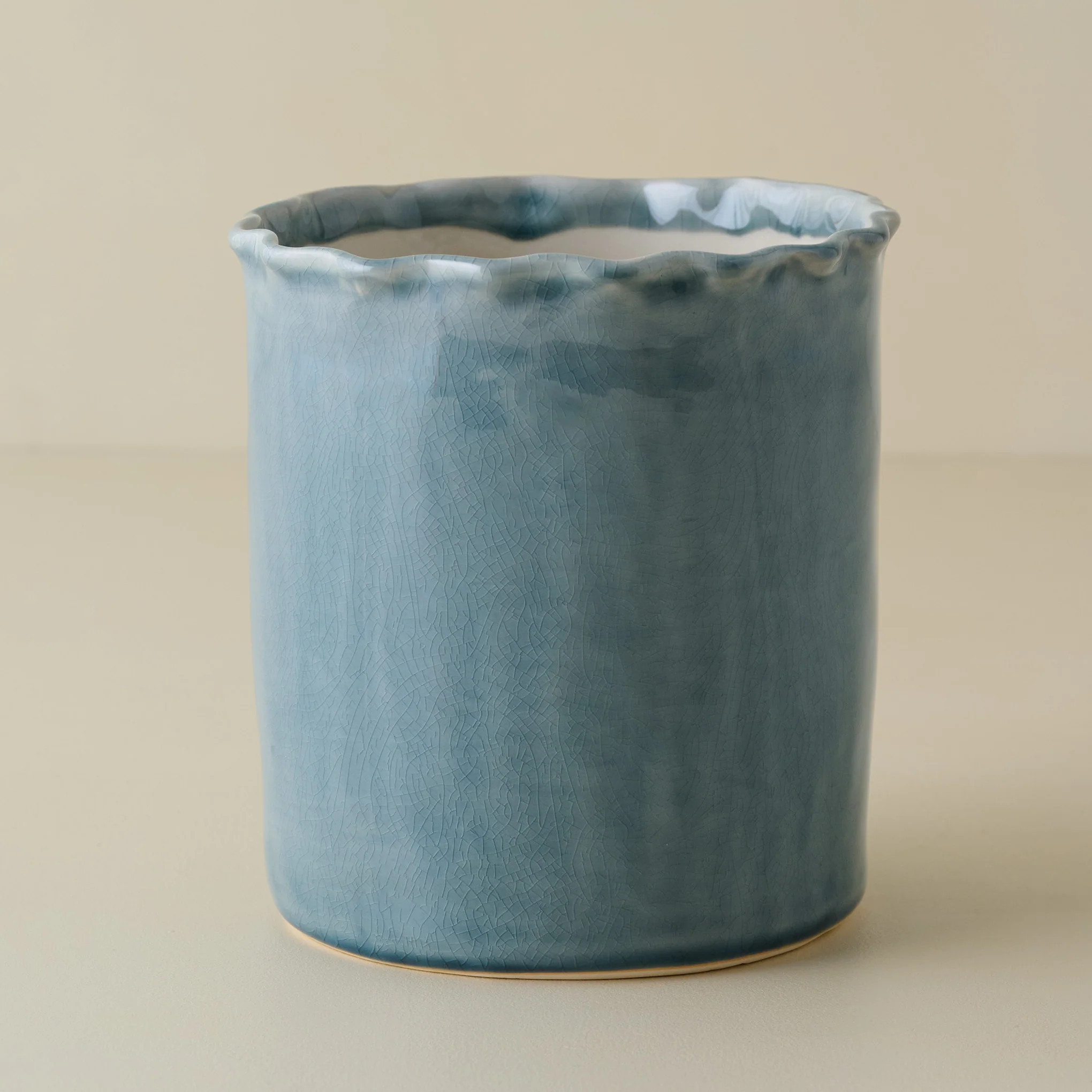 Blue Scalloped Utensil Crock | Magnolia