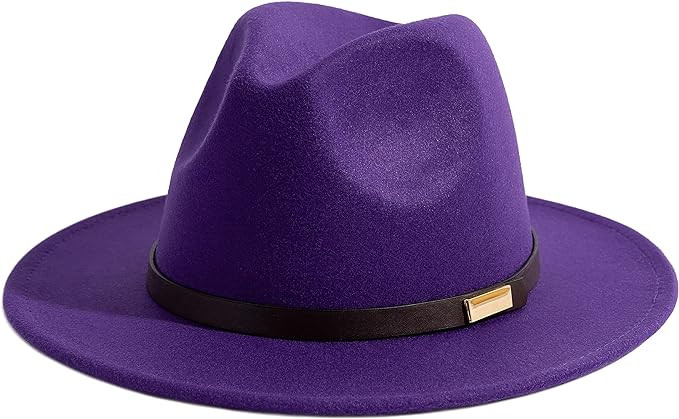 Gossifan Fedora Hats for Men Wide Brim Panama Hat with Classic Belt | Amazon (US)