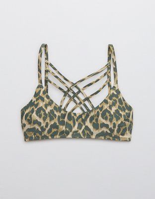Aerie Leopard Strappy Scoop Bikini Top | American Eagle Outfitters (US & CA)