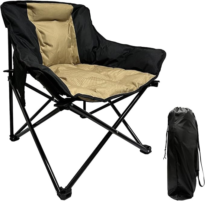 FIREHIKING Padded Camping Chair Portable Folding Moon Chair with PP Cotton Seat Carry Bag Side Po... | Amazon (US)