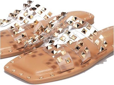 Cape Robbin Amisha Sandals Slides for Women, Studded Womens Mules Slip On Shoes | Amazon (US)