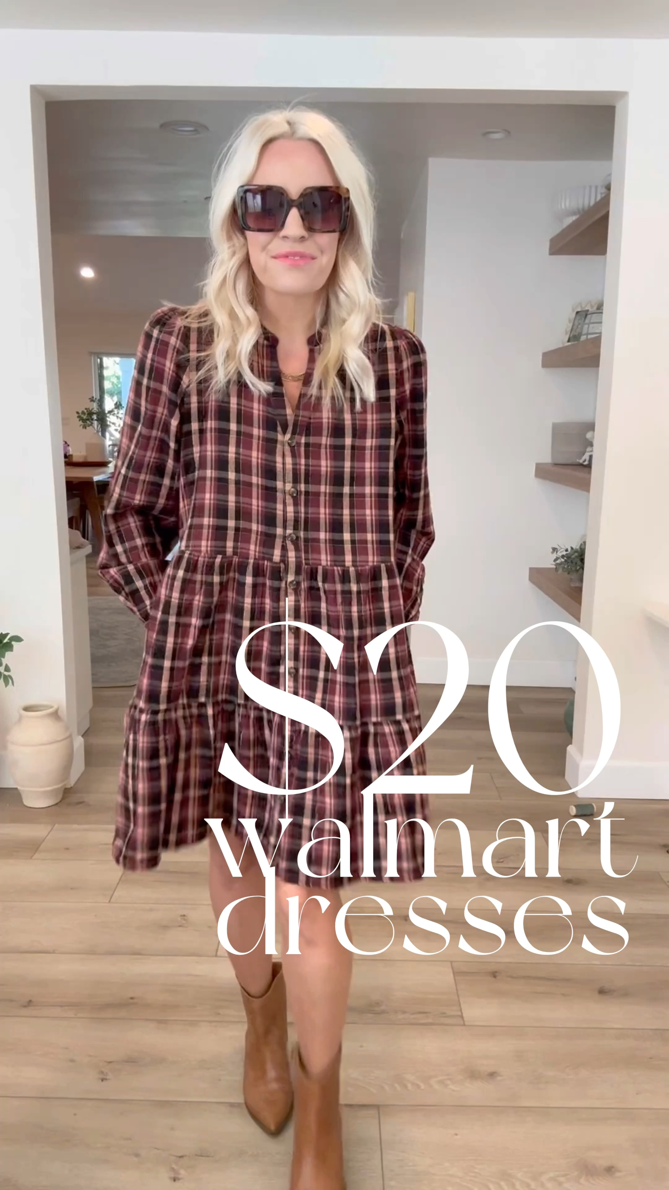 Walmart plaid outlet dress