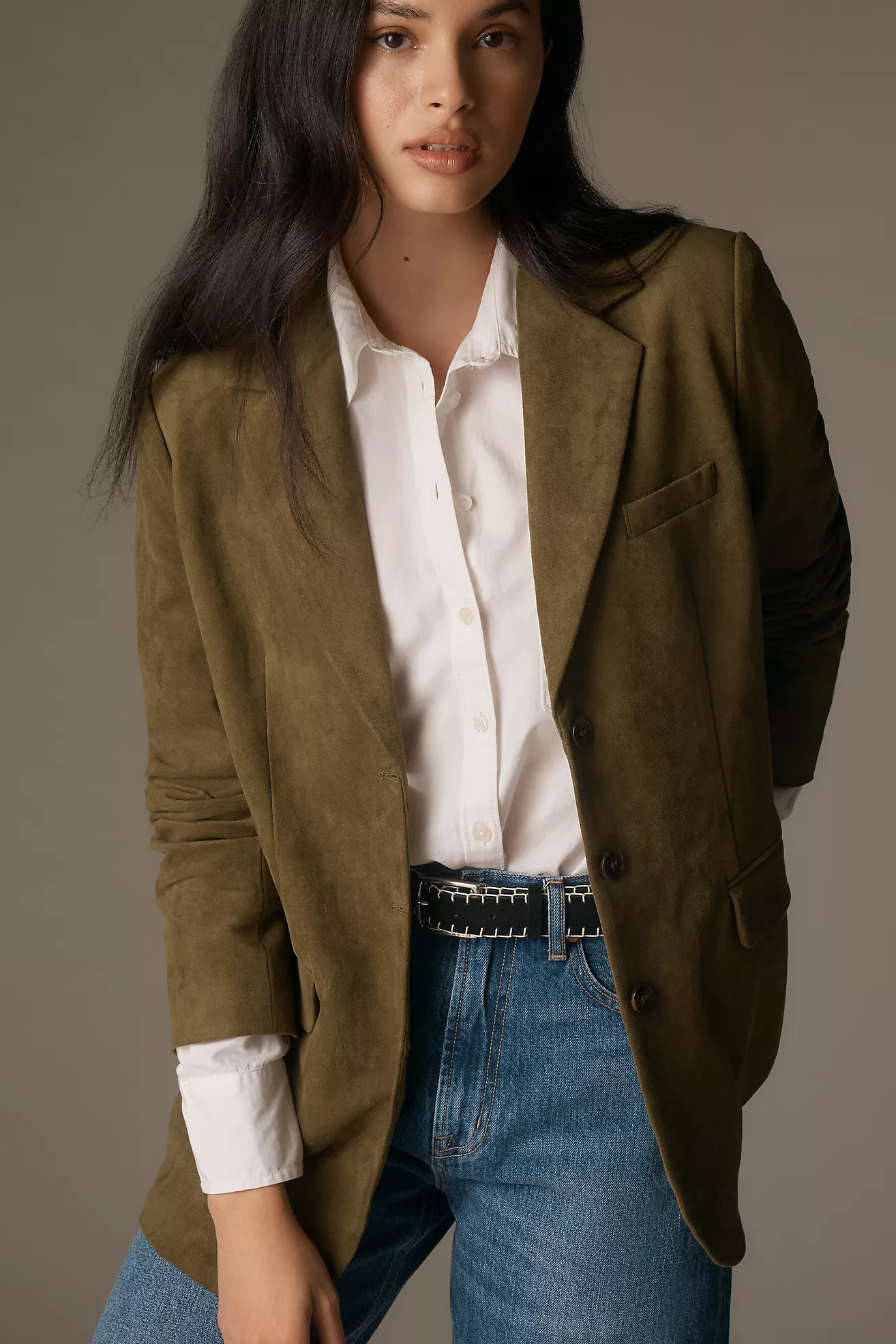 Dolan Left Coast Faux-Suede Boyfriend Blazer | Anthropologie (US)