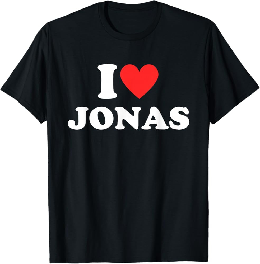 I Heart (Love) Jonas Personalized First Name Jonas Groovy T-Shirt | Amazon (US)