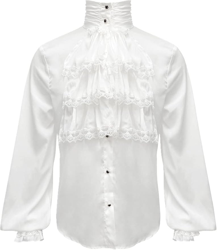 Amazon.com: Tizwis Man Medieval Renaissance Victorian steampunk pirate shirt Halloween party (Whi... | Amazon (US)