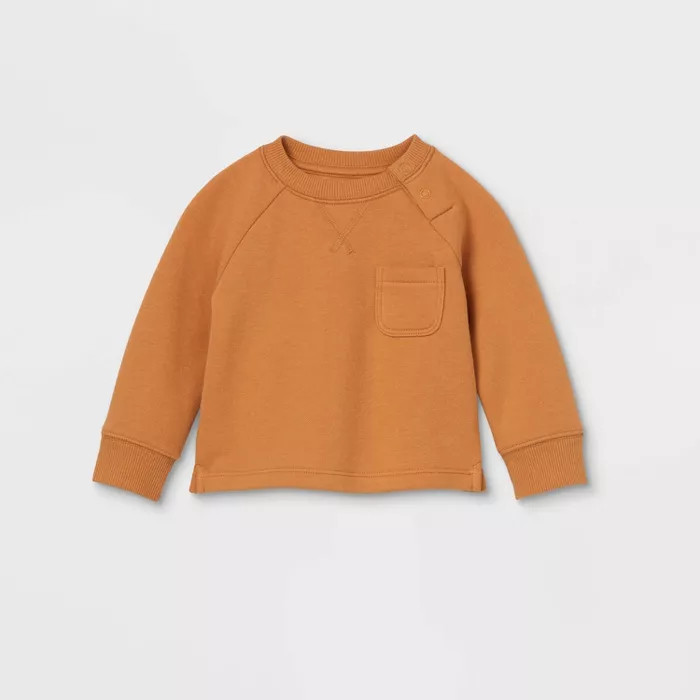 Baby Knit Pullover Sweatshirt - Cat & Jack™ Brown Newborn | Target
