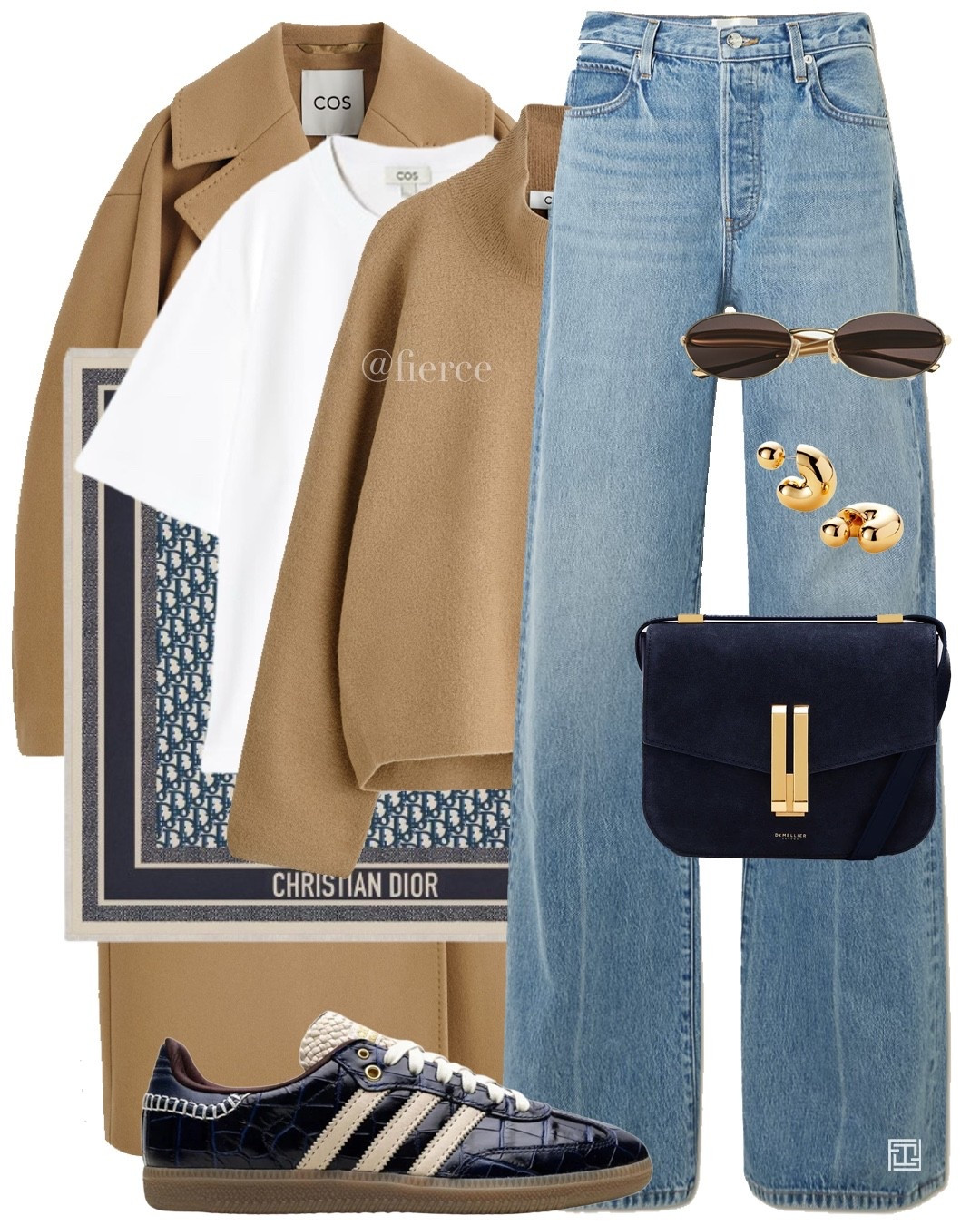 Tan wool coat navy suede bag blue jeans adidas samba navy sneakers tan jumper casual outfit weekend look 

#LTKeurope #LTKwinter #LTKuk