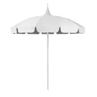 8.5 ft. White Aluminum Commercial Pagoda Market Patio Umbrella with Fiberglass Ribs in Natural Su... | The Home Depot
