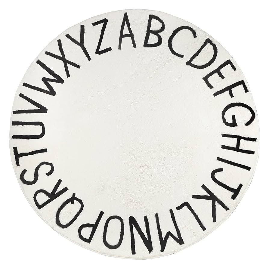 Topotdor Round Kids Play Rug Alphabet Nursery Area Rug Extra Large Soft Crawling Play Mat for Chi... | Amazon (US)