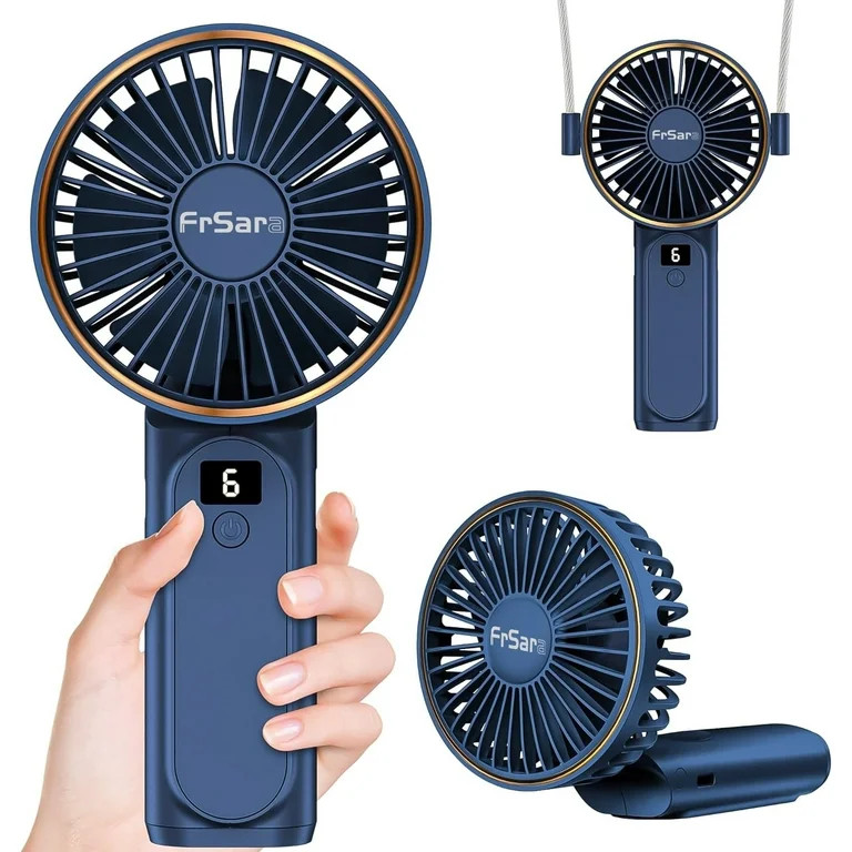 FrSara Portable Handheld Mini Fan, Neck Fan, 4000mAh Desk Fan, 180° Adjustable, 6 Speed Wind, Di... | Walmart (US)