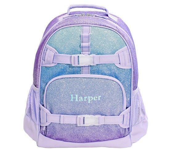 Mackenzie Lavender/Aqua Ombre Sparkle Glitter Backpacks | Pottery Barn Kids