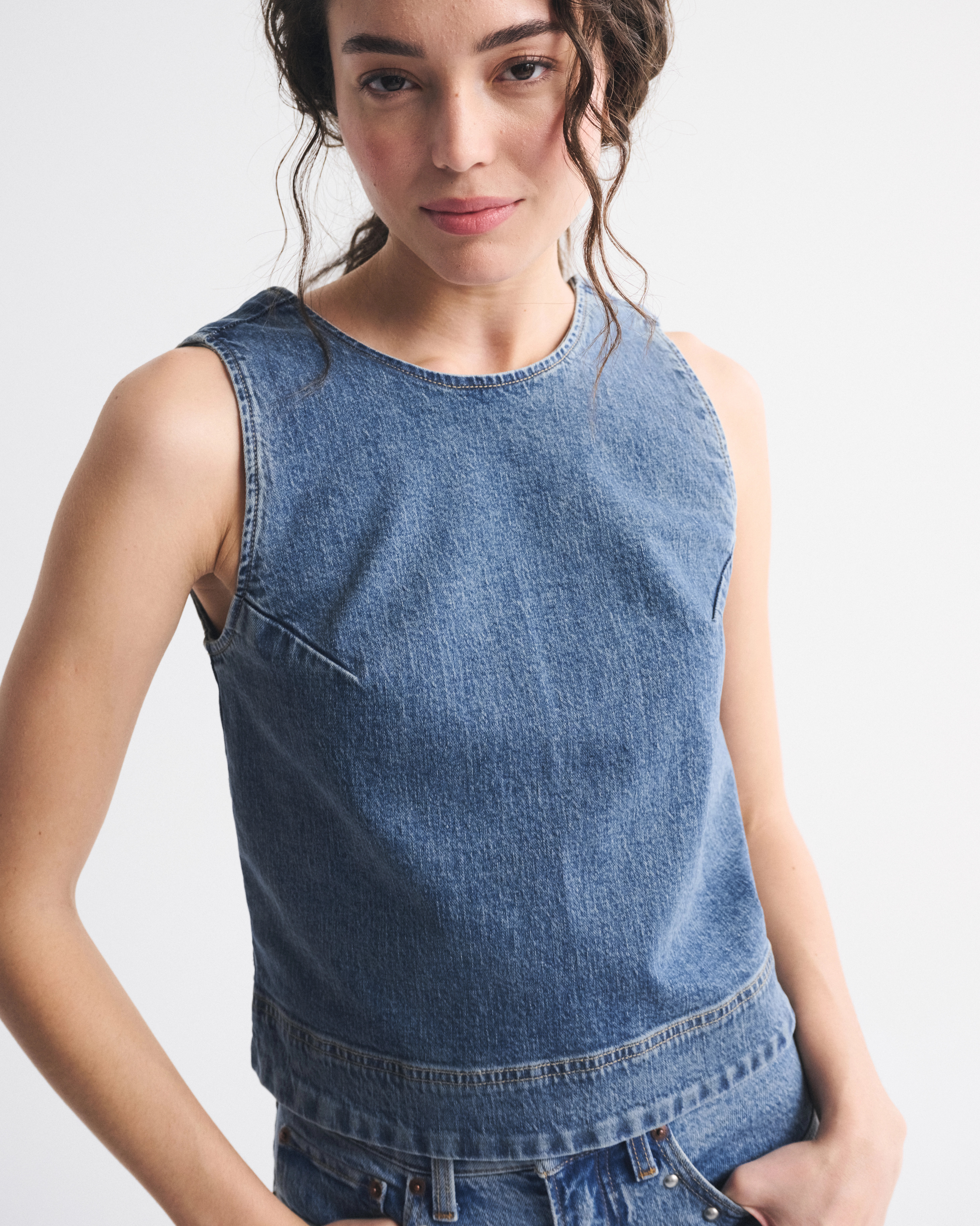 Denim Shell Top | Abercrombie & Fitch (US)