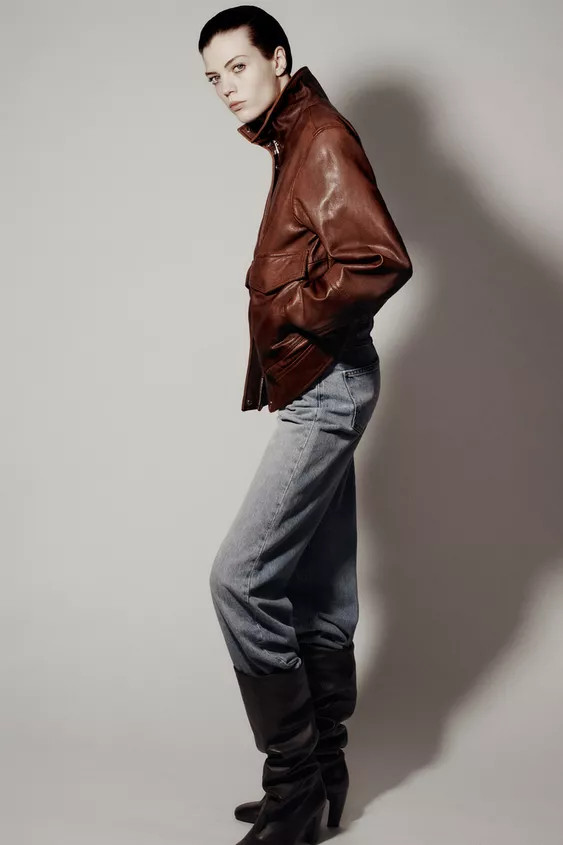 ZW COLLECTION LIMITED EDITION 100% LEATHER BOMBER JACKET | Zara US