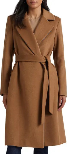 Belted Wool Blend Wrap Coat | Nordstrom