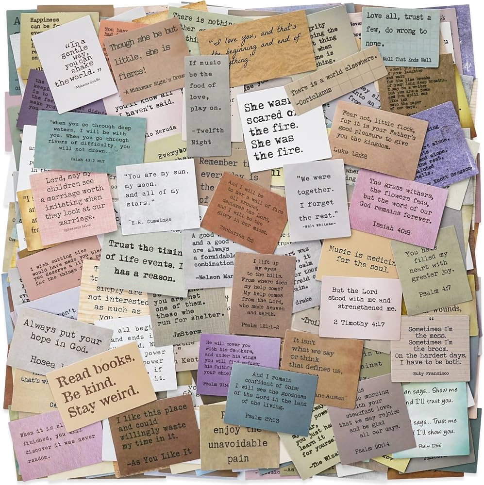 LakoArt 300 Pieces Non-repetitive Retro Typewriter Style Motivational Quote Stickers, Inspiration... | Amazon (US)
