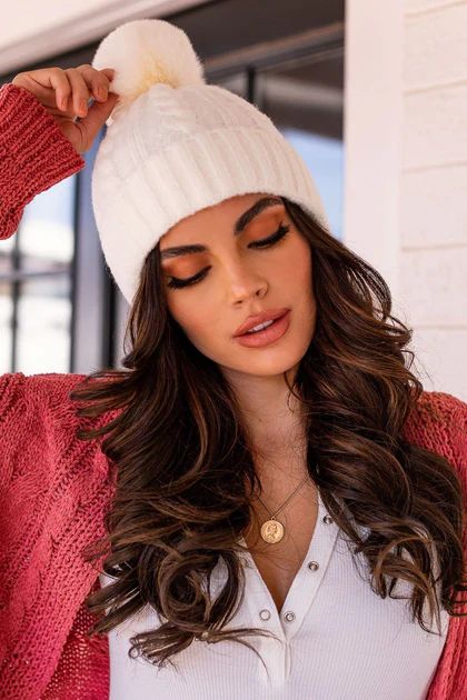 Shine On White Cable Knit Beanie | Shop Priceless